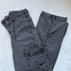 American Eagle High-Waisted Wide Leg Cargo Pants Washed Gray Size 0 Short